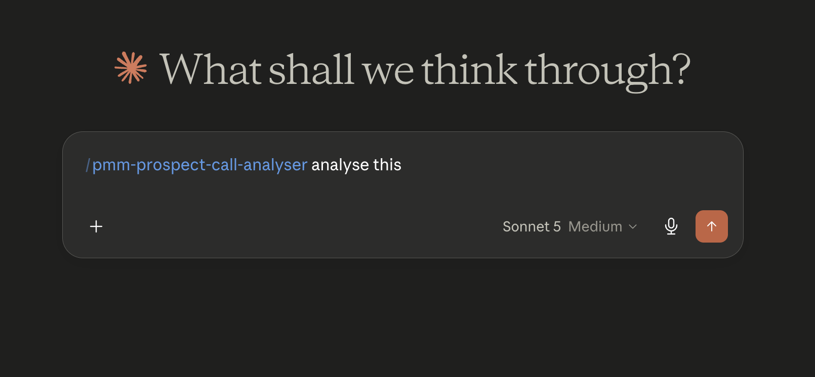 Triggering the prospect call intelligence agent — built-in skill invocation